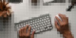 Person using a keyboard and a mouse