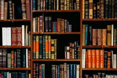 Bookshelf with a lot of colorful books